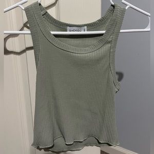 cropped green tank